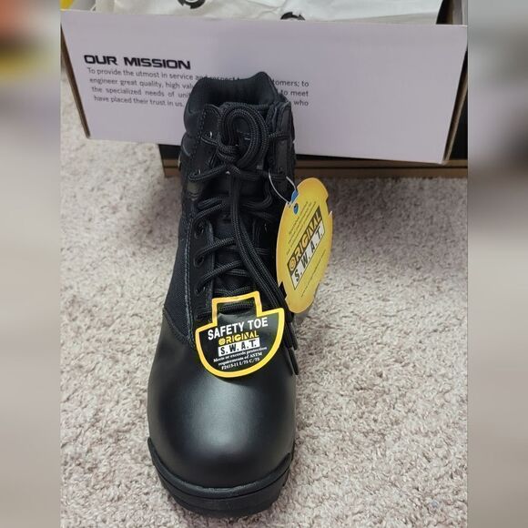 Original SWAT Classic 6" Side Zip Black WP Safety Tactical Boots (116101) Size 7 - Picture 9 of 12